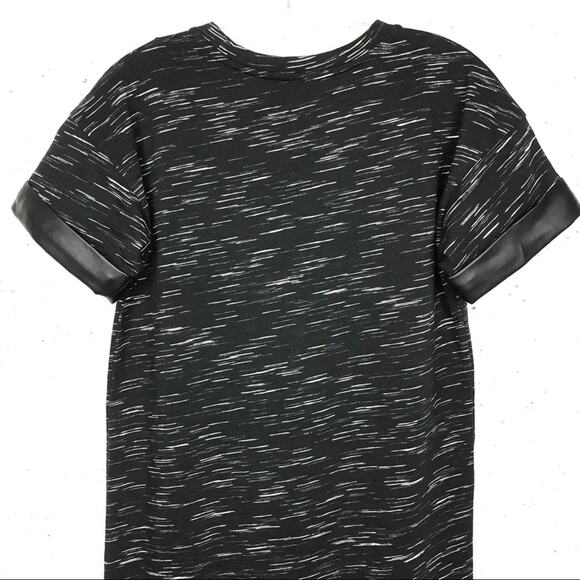 Club Monaco Faux Leather Trim Crewneck Short Sleeve Shirt Dress Size 00 - Picture 8 of 8